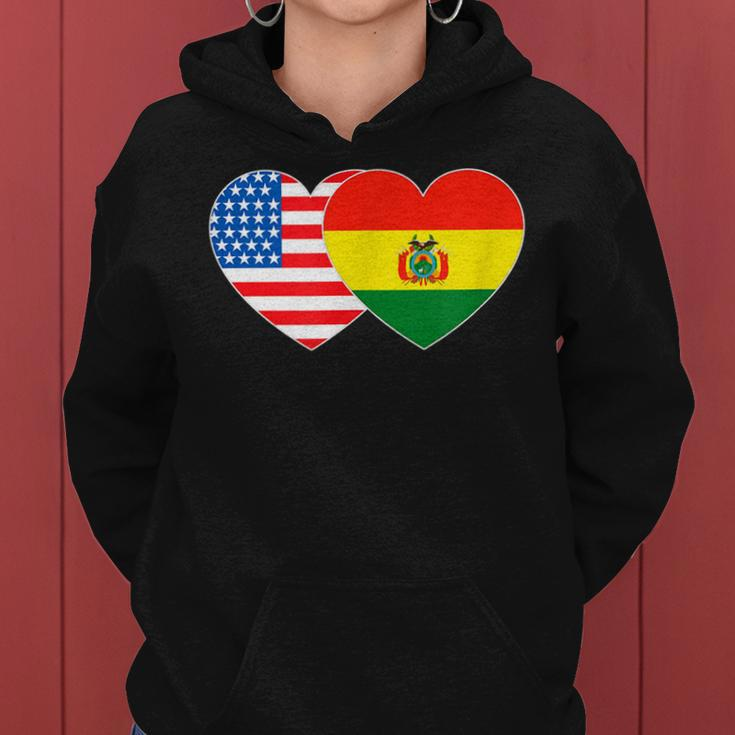 Bolivien USA Flagge Herz Hoodie für Bolivianisch-Amerikanische Patrioten