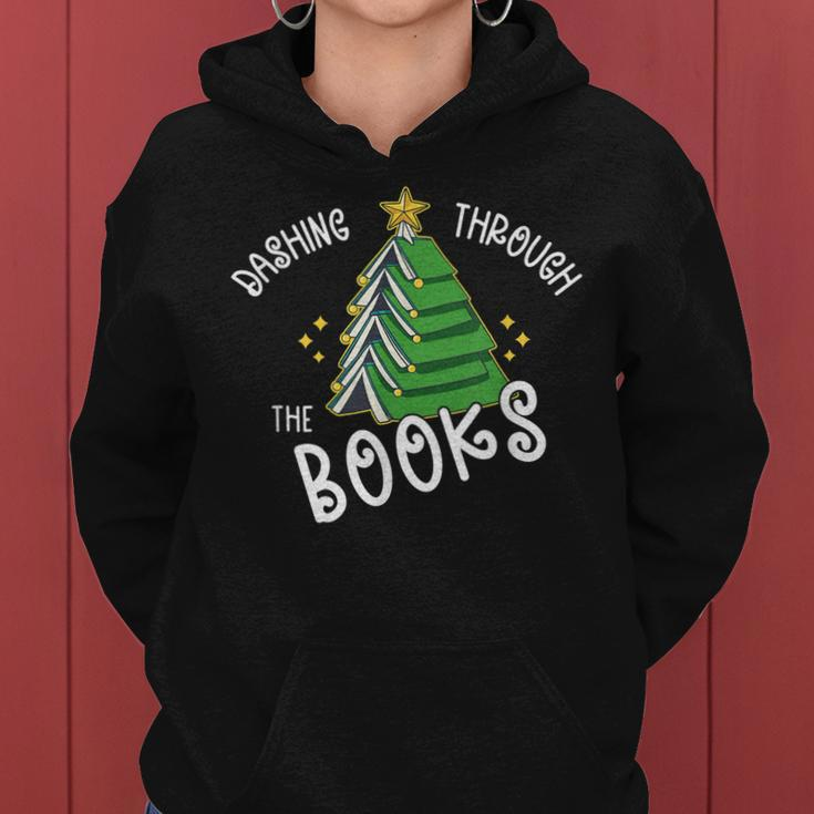Book Lover Christmas Tree Holiday Reading  Love To Read  Women Hoodie Graphic Print Hooded Sweatshirt