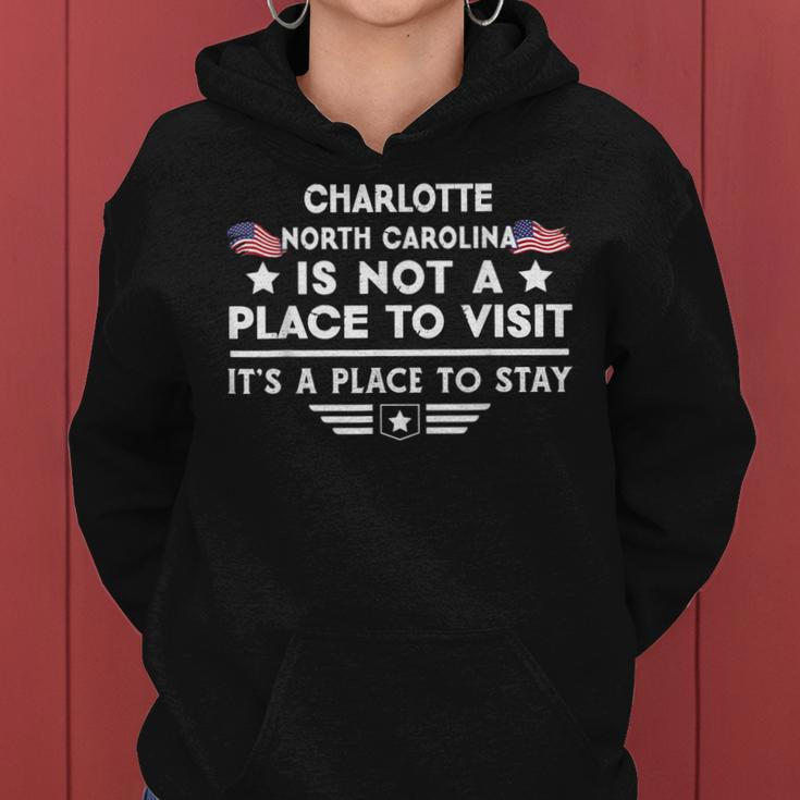 Charlotte North Carolina Ort Zum Besuchen Bleiben Usa City Frauen Hoodie