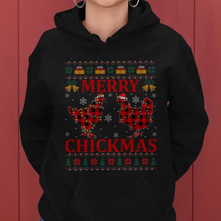 Chicken Lover Merry Chickmas Ugly Chicken Christmas Pajama Gift Women Hoodie