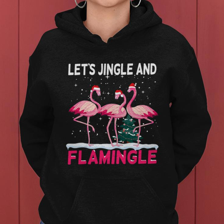 Christmas Flamingo Funny Pink Flamingle Xmas Women Hoodie