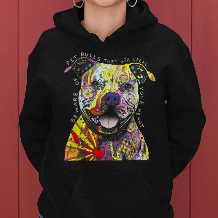 Colorful Baby Pit-Bull Terrier Lover Dad Mom Funny Kidding Women Hoodie