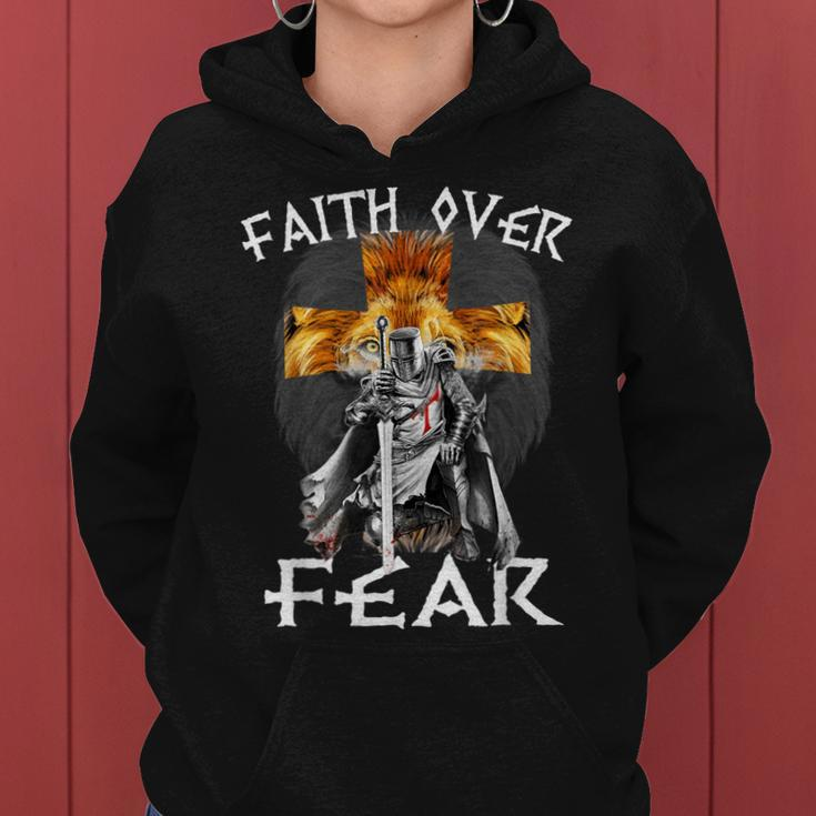 Cool Faith Over Fear Men Lion Christian Prayer Warrior V2 Women Hoodie