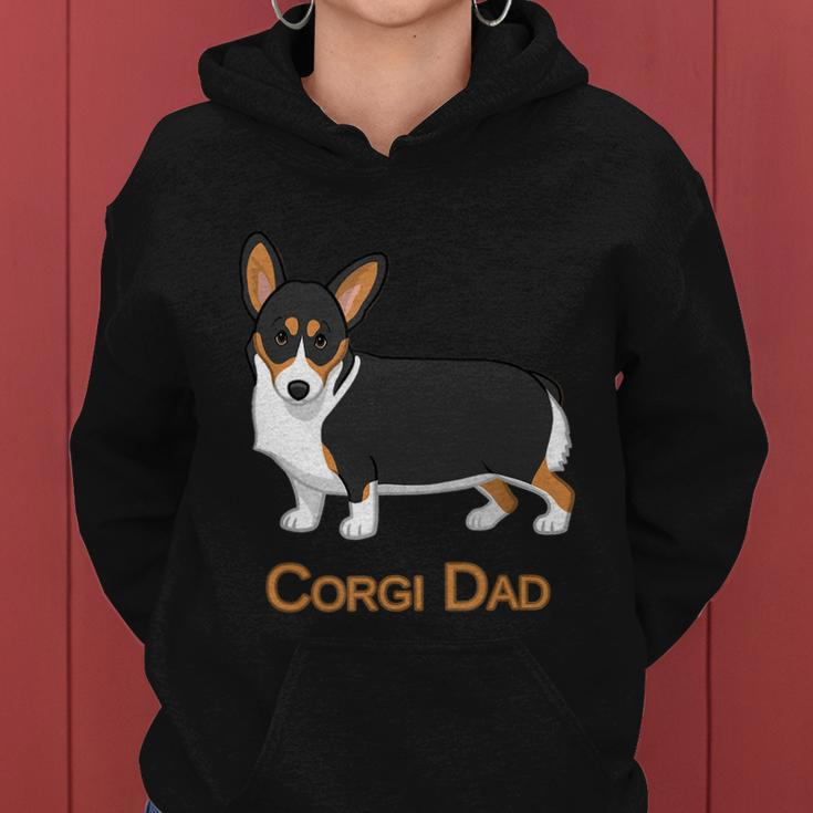 Cute Black Tricolor Pembroke Corgi Dad Dog Lovers Tshirt V2 Women Hoodie