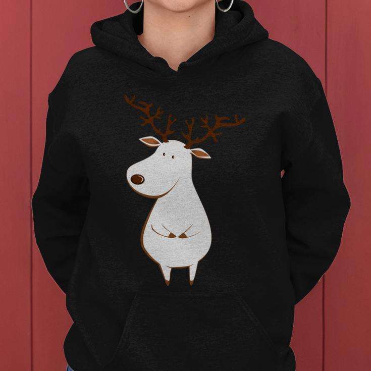 Cute Deer Albino Funny White Reindeer Ugly Christmas Sweater Cool Gift Women Hoodie