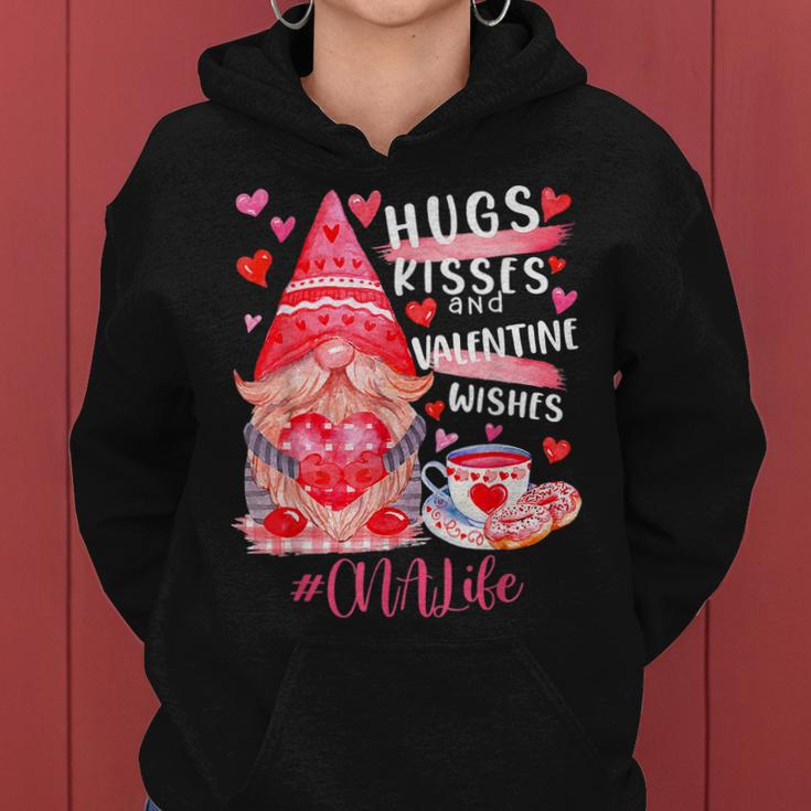 Cute Gnome Cna Life Nurse Hugs Kisses Valentines Day V3 Women Hoodie