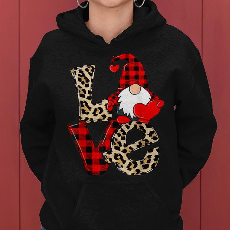 Cute Gnomes Valentines Love Leopard Plaid Couple Matching V4 Women Hoodie
