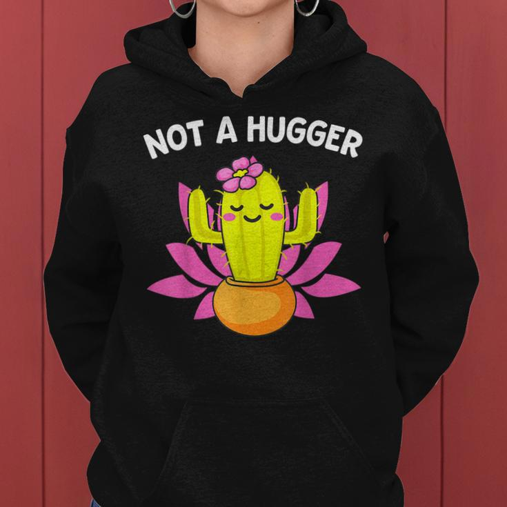 Cute Not A Hugger Sarcastic Introvert Funny Cactus Womens Women Hoodie