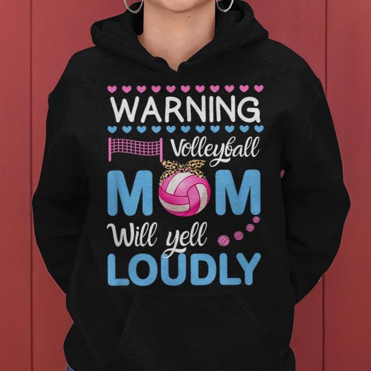 Cute Volleyball For Women Leopard Cool Volleyball Mom Women Hoodie