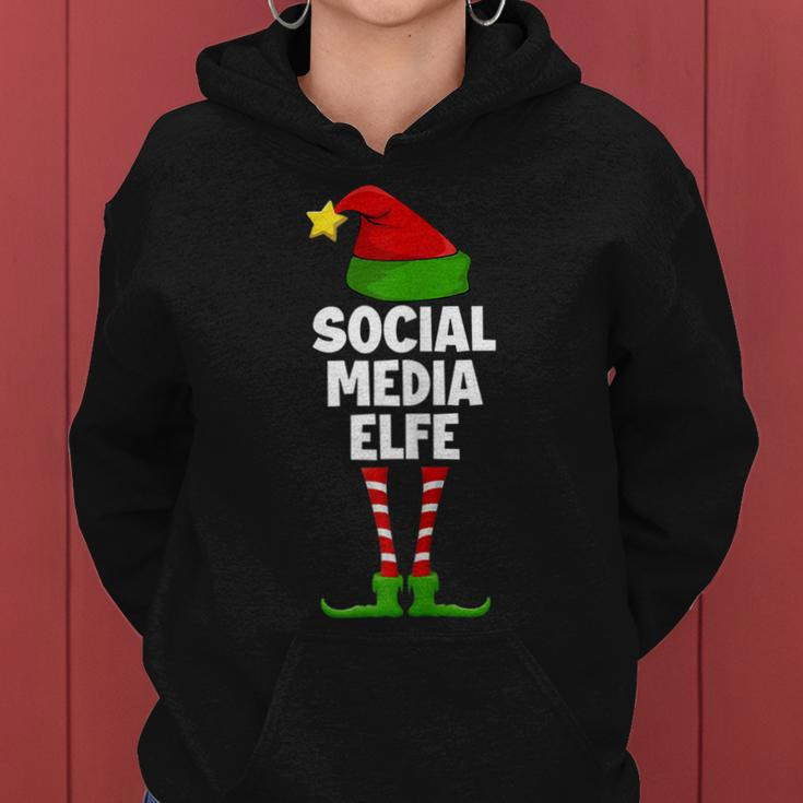 Damen Hoodie Social Media Elfe, Partnerlook Weihnachten