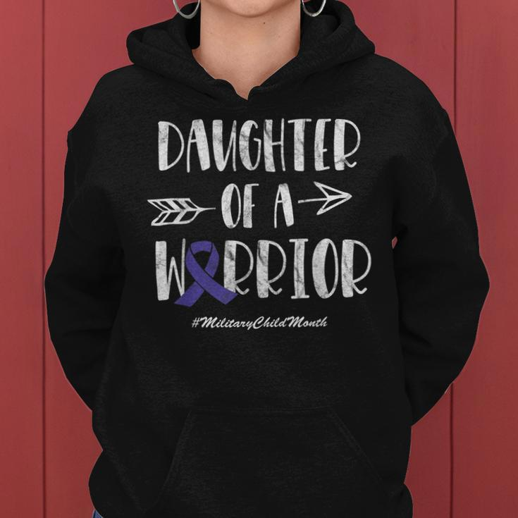 Daughter Of A Warrior Womens Purple Up For Military Kids Women Hoodie