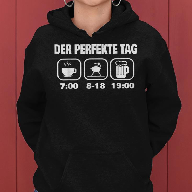 Der Perfekte Tag Kaffee Grillen Bier Bbq Grillmeister Grill Frauen Hoodie