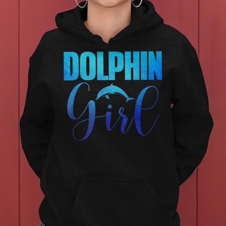 Dolphin Girl Beach Animal Lover Women Momn Tween Gift V2 Women Hoodie