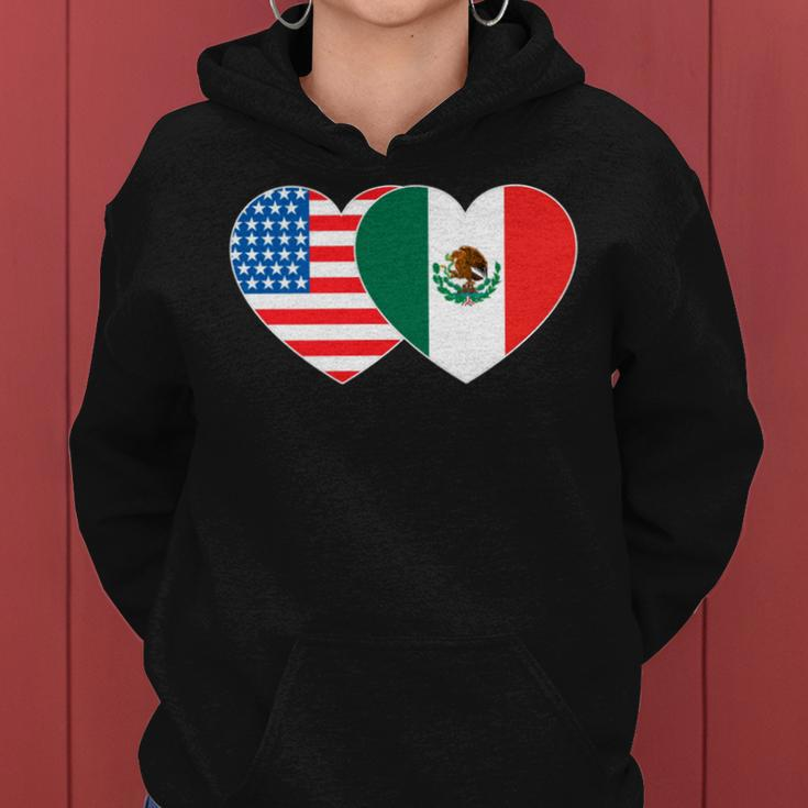 Doppelherz Mexiko & USA Flagge Langarmshirt für mexikanisch-amerikanische Patrioten Hoodie