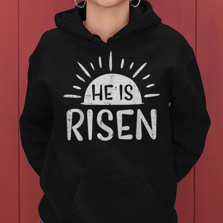 Easter Christian He Is Risen Sun Resurrection Men Women Kids Women Hoodie