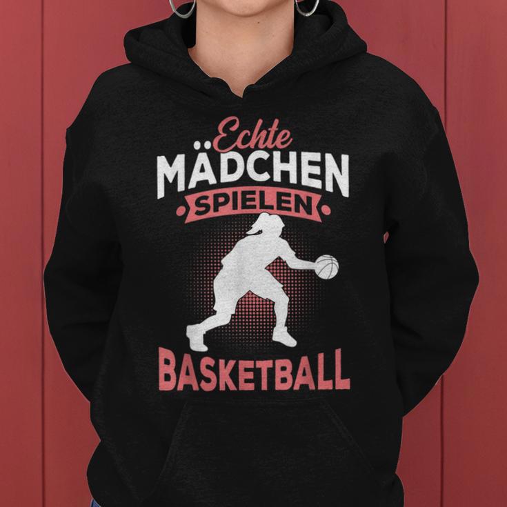 Echte Mädchen Spielen Basketball Spruch Baketballerin Frauen Hoodie