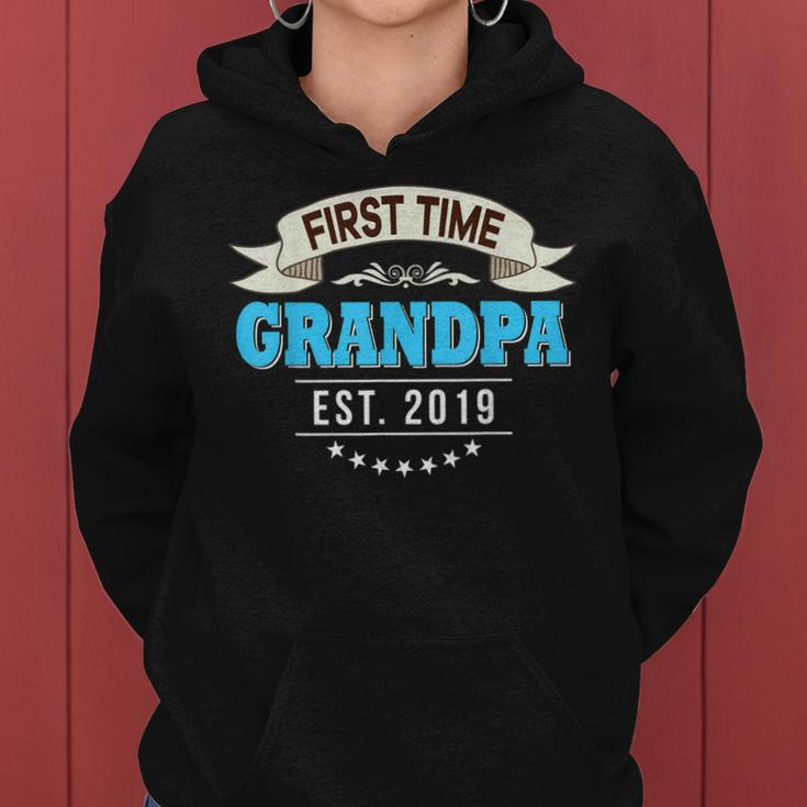 First Time Grandpa Est 2019 New Dad Mom Father Women Hoodie