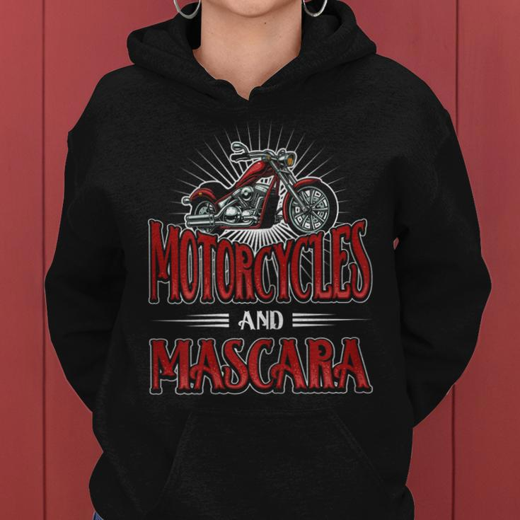 Funny Biker Girl Motorcycles And Mascara Gift For Womens Women Hoodie