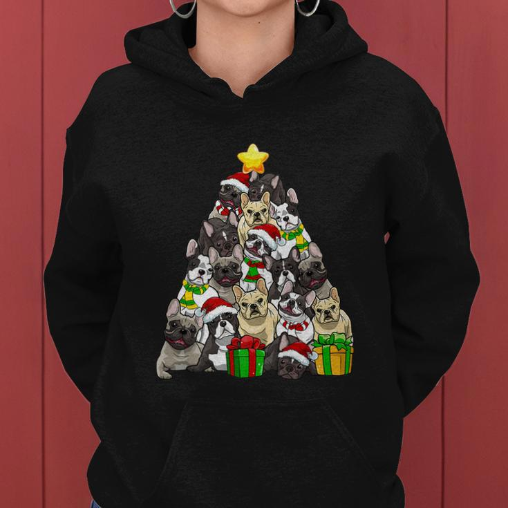 Funny Christmas French Bulldog Pajama Shirt Tree Dog Xmas Women Hoodie