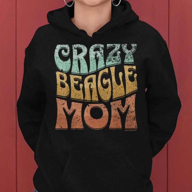 Funny Crazy Beagle Mom Retro Vintage Top For Beagle Lovers Women Hoodie