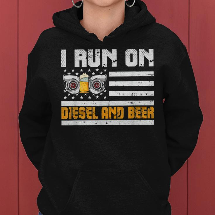 Funny Diesel Motorsport Motorcycle I Run On Diesel And Beer Gift For Mens Women Hoodie