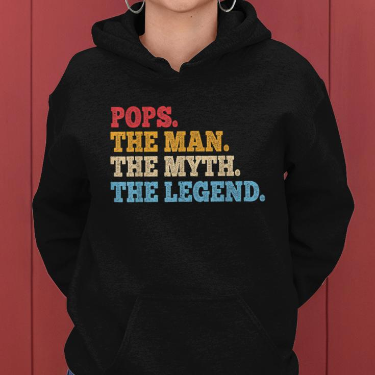 Funny Father Dad & Grandpa Pops The Man The Myth Tee Women Hoodie