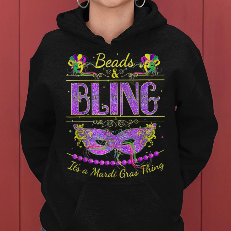 Funny Mardi Gras Beads And Bling Its A Mardi Gras Women Hoodie