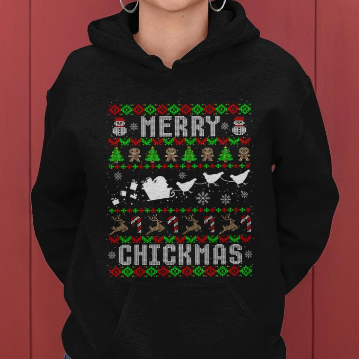 Funny Merry Chickmas Ugly Christmas Chicken Gift Women Hoodie