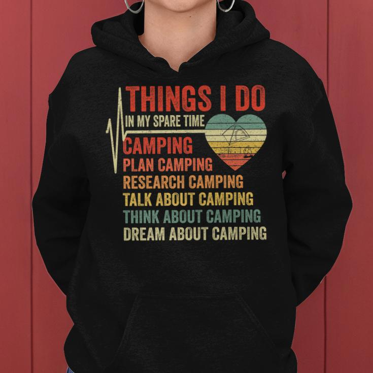 Funny Saying Camping Heartbeat Things I Do In My Spare Time Women Hoodie
