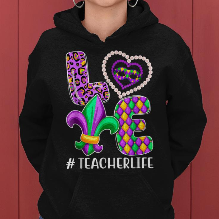 Funny Teacher Mardi Gras Family Matching Outfit V3 Women Hoodie