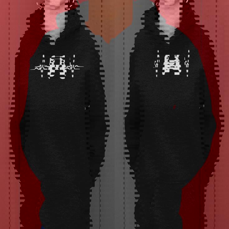 Gaming Zocken Ps Konsole 5 Herzschlag Gamer Frauen Hoodie