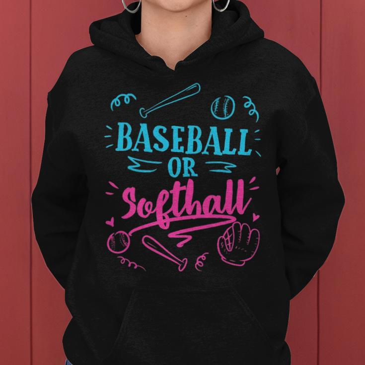 Gender Reveal Party Mom Dad Gift Baseball Softball Gift Women Hoodie