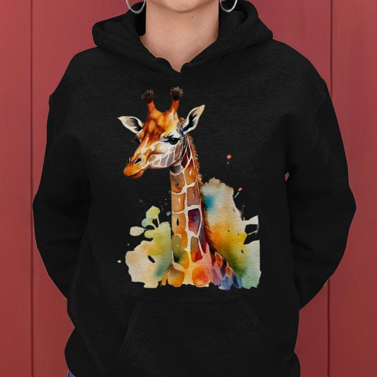 Giraffe Watercolor Women Hoodie