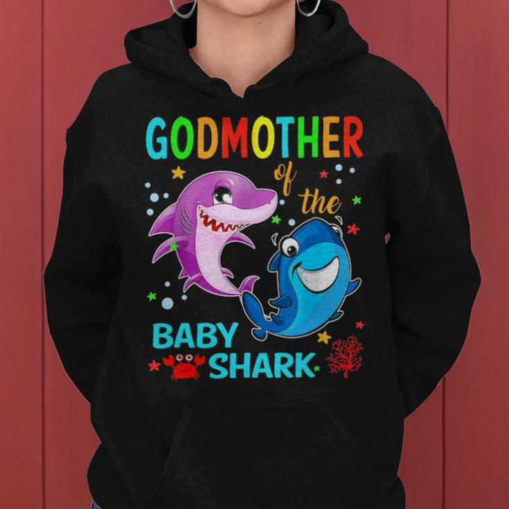 Godmother Of The Baby Shark Birthday Godmother Shark Women Hoodie