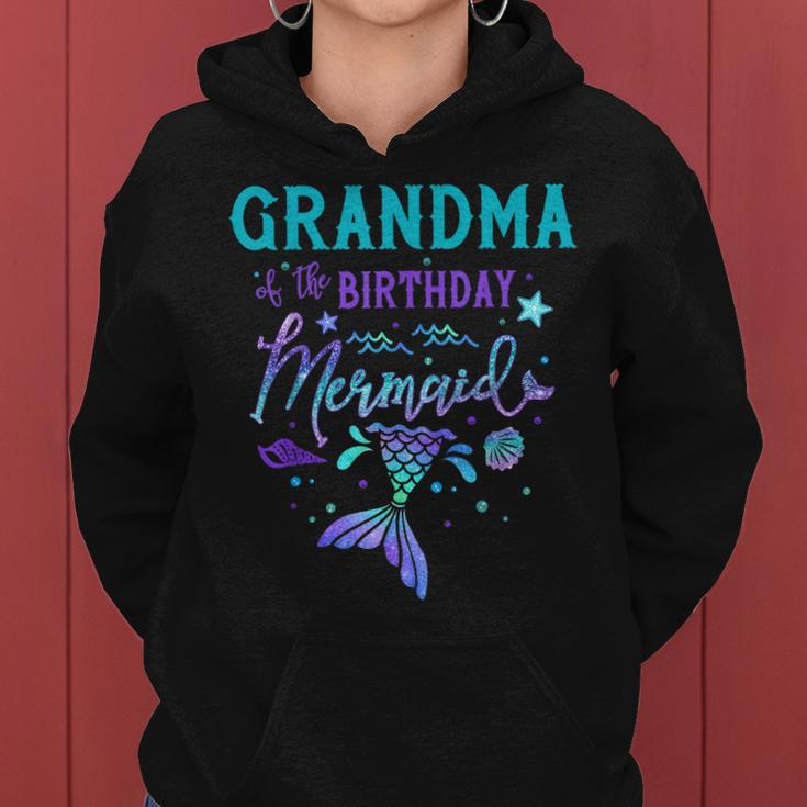 Grandma Of The Birthday Mermaid Theme Party Squad Security Women Hoodie