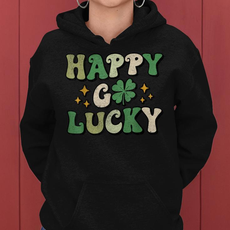 Groovy Happy Go Lucky St Patricks Day Men Women Kids Women Hoodie