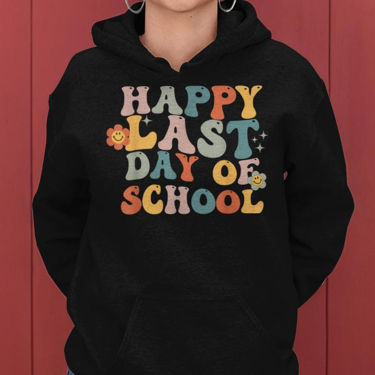 Groovy Happy Last Day Of School Teacher End Of School Year Women Hoodie
