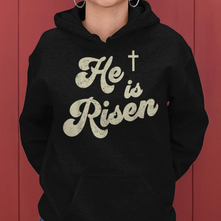 He Is Risen Cross Jesus Easter Day Christians Women Hoodie
