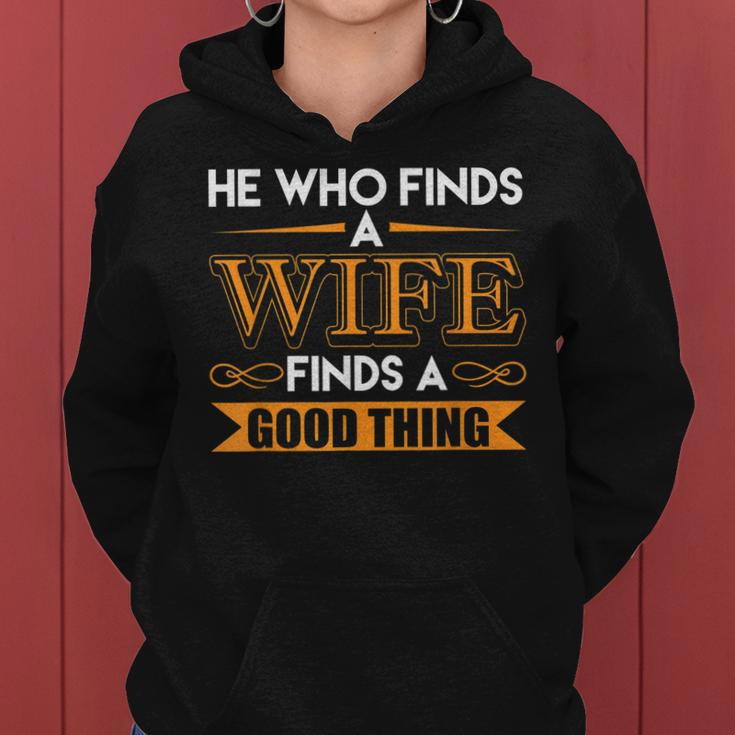 He Who Finds A Wife Finds A Good Thing Matching Couple Women Hoodie