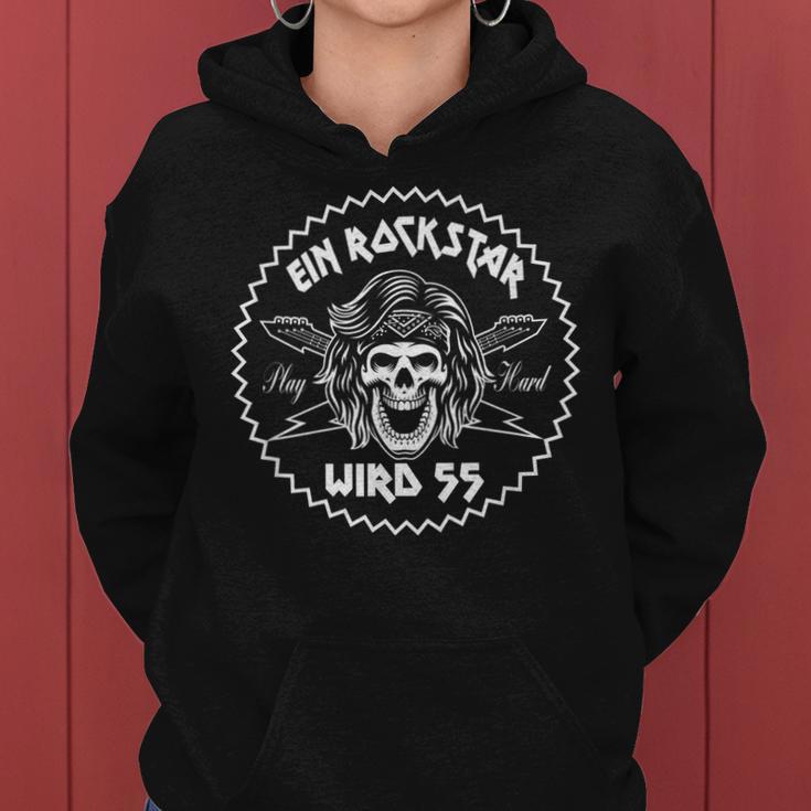 Herren Hoodie 55. Geburtstag Heavy Metal Rockstar mit Gitarrenmotiv