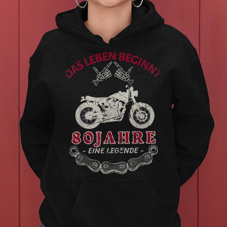 Herren Hoodie zum 80. Geburtstag, Legende Biker & Chopper Motiv