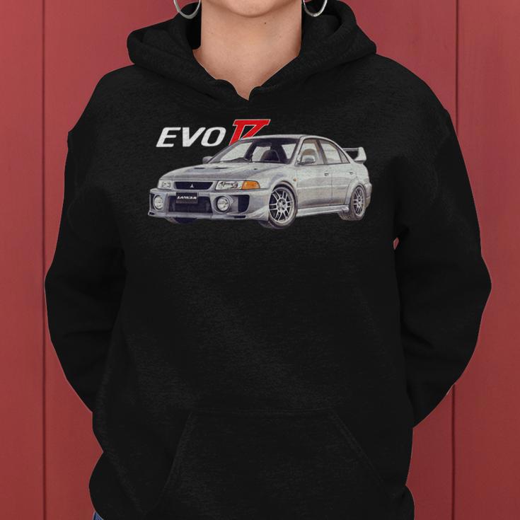 Herren Schwarz Hoodie mit Evo 7 Auto-Print, Motorsport Design