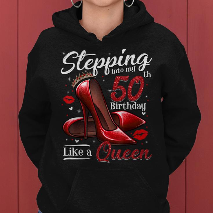 High Heels Stepping Into My 50Th Birthday 50 And Fabulous Women Hoodie