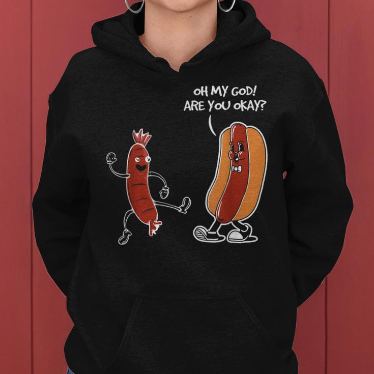 Hot Dog Comic Schwarzes Hoodie Oh My God, Are You Okay? Lustiges Design