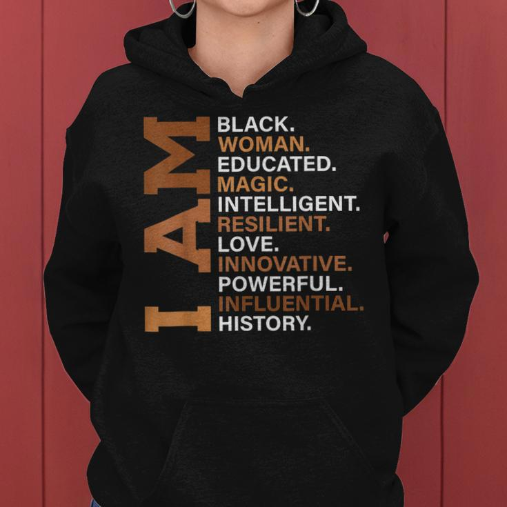 I Am Black Woman Educated Melanin Black History Month Women Women Hoodie