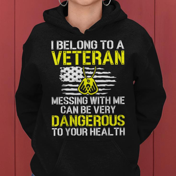 I Belong To A Veteran Funny Veterans Wife Husband Spouse Women Hoodie