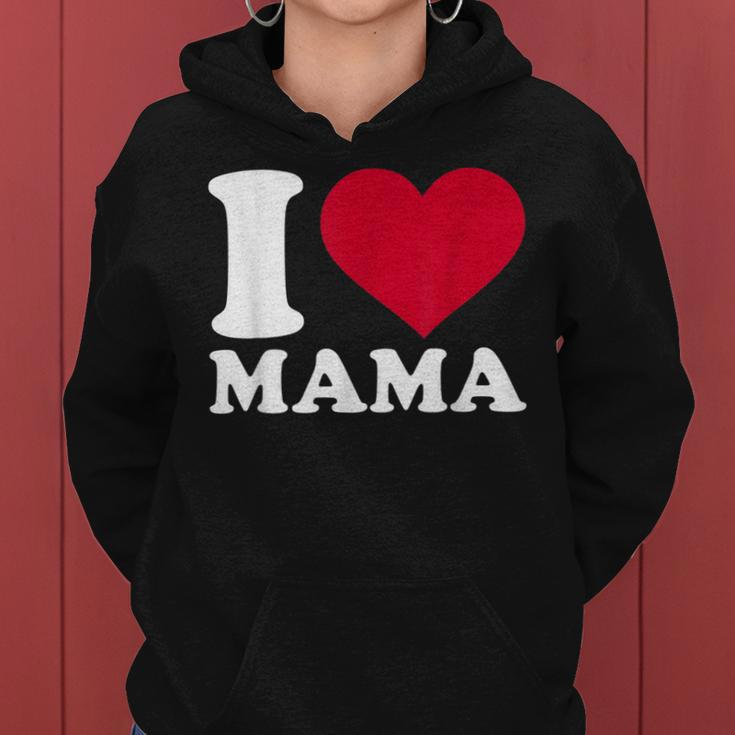 I Love Mama Schwarz Hoodie, Herzmotiv zum Muttertag