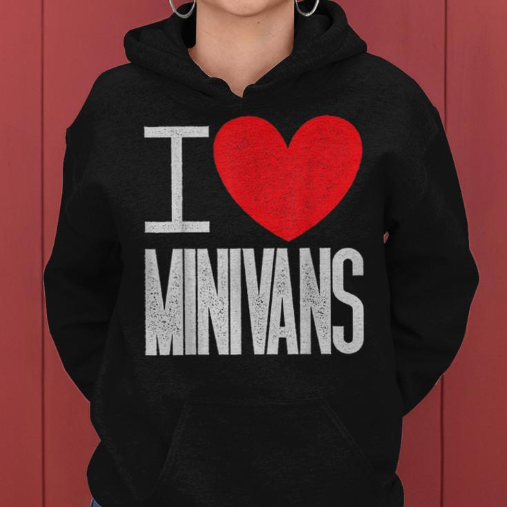 I Love Minivans Heart Mini Van Funny Parent Mom Dad Quote Women Hoodie
