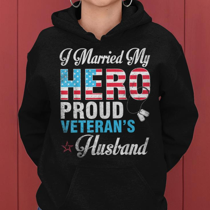 I Married My Hero Proud Veterans Husband Wife Mother Father Women Hoodie