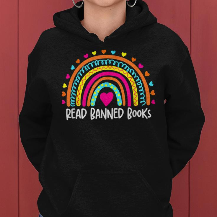 I Read Banned Books Rainbow Readers Reading Gift Women Hoodie